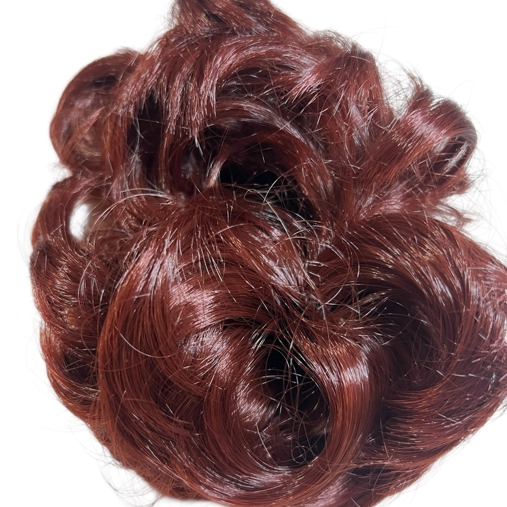 Elegant Red Auburn Elastic Hair Messy Bun Extension - Picture 3 of 8
